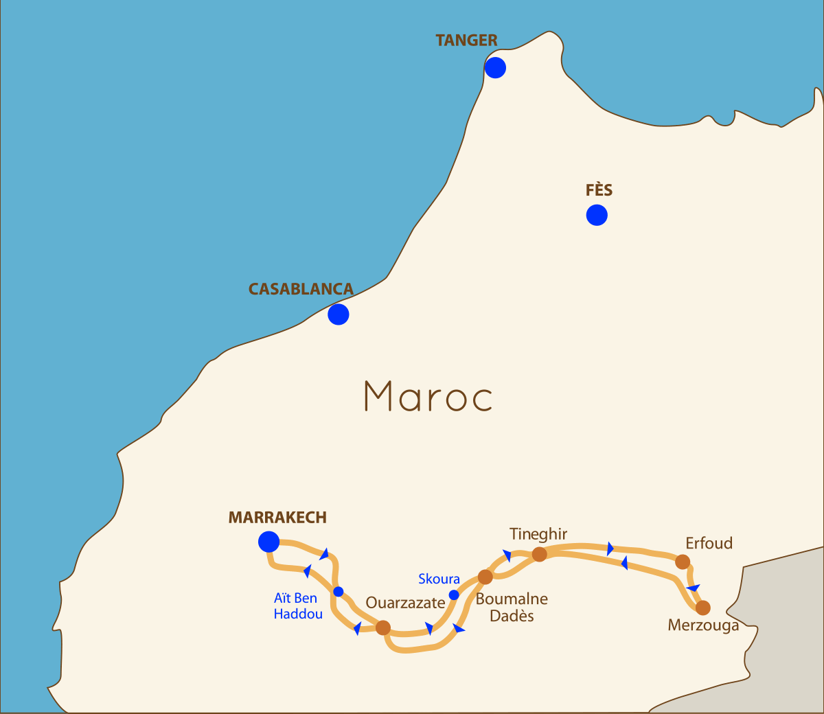 un circuit de Marrakech à Merzouga